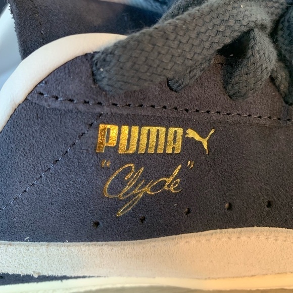 Puma Clyde OG 39196201 Mens Blue Suede Lace Up Lifestyle Sneakers Shoes Size: 9 - Picture 6 of 8